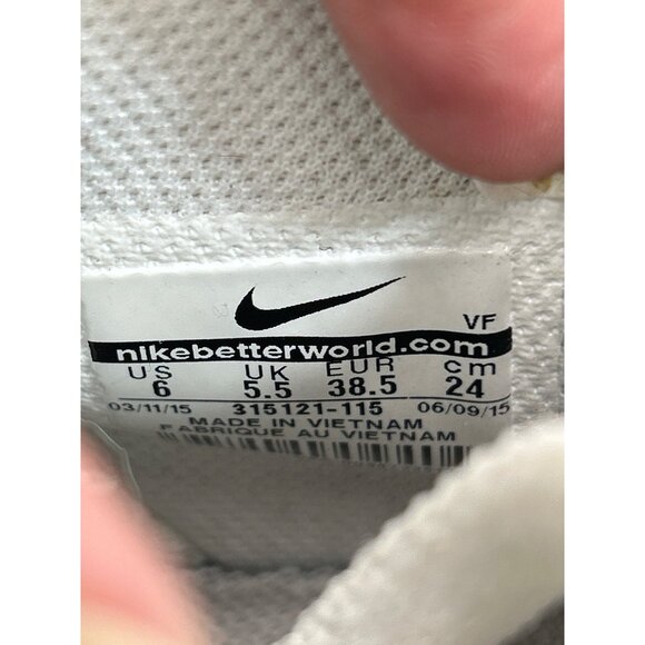 Nike Air Force 1 High-Top Sneakers White Leather Size 6 Mens EU38.5